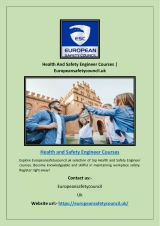 Health And Safety Engineer Courses | Europeansafetycouncil.uk