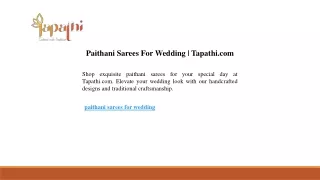 Paithani Sarees For Wedding Tapathi.com