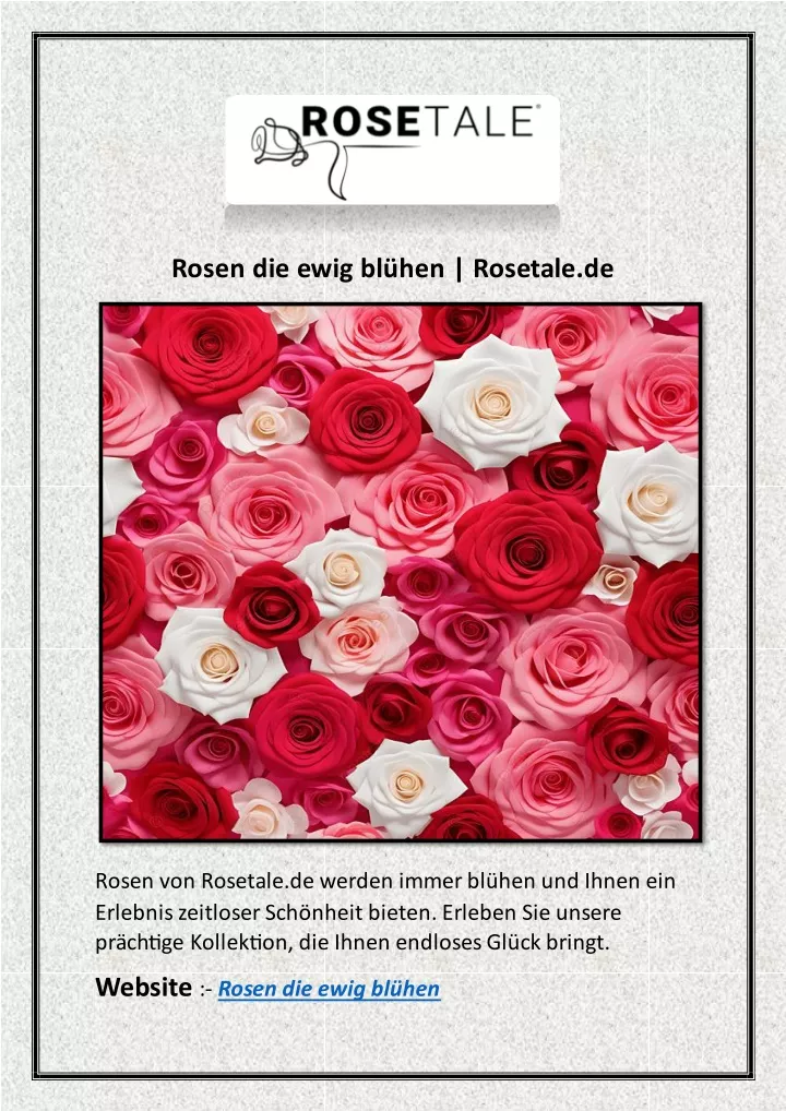 rosen die ewig bl hen rosetale de