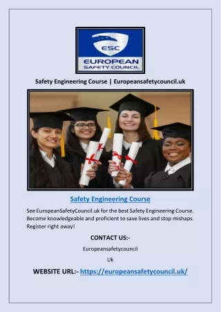 Safety Engineering Course | Europeansafetycouncil.uk