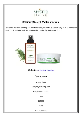 Rosemary Water  Mystiqliving.com
