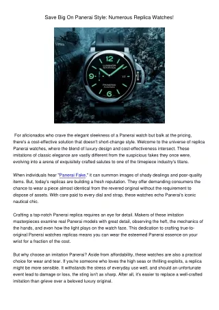 SaveBigOnPaneraiStyleNumerousReplicaWatches
