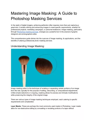 Mastering Image Masking_ A Guide to Photoshop Masking Services