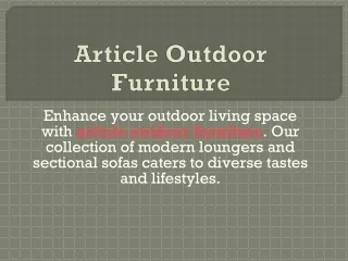 Article Outdoor Furniture