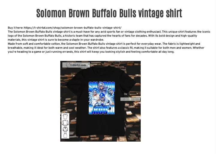 solomon brown buffalo bulls vintage shirt