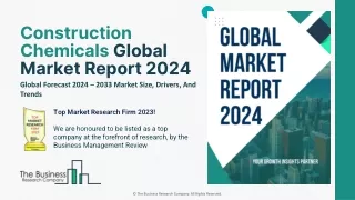 Global Construction Chemicals Market 2024 - By  Size, Drivers, Trends, 2033