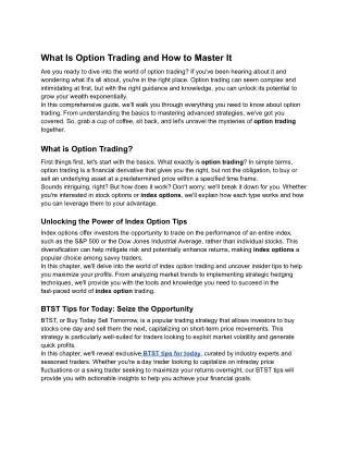 What Is Option Trading