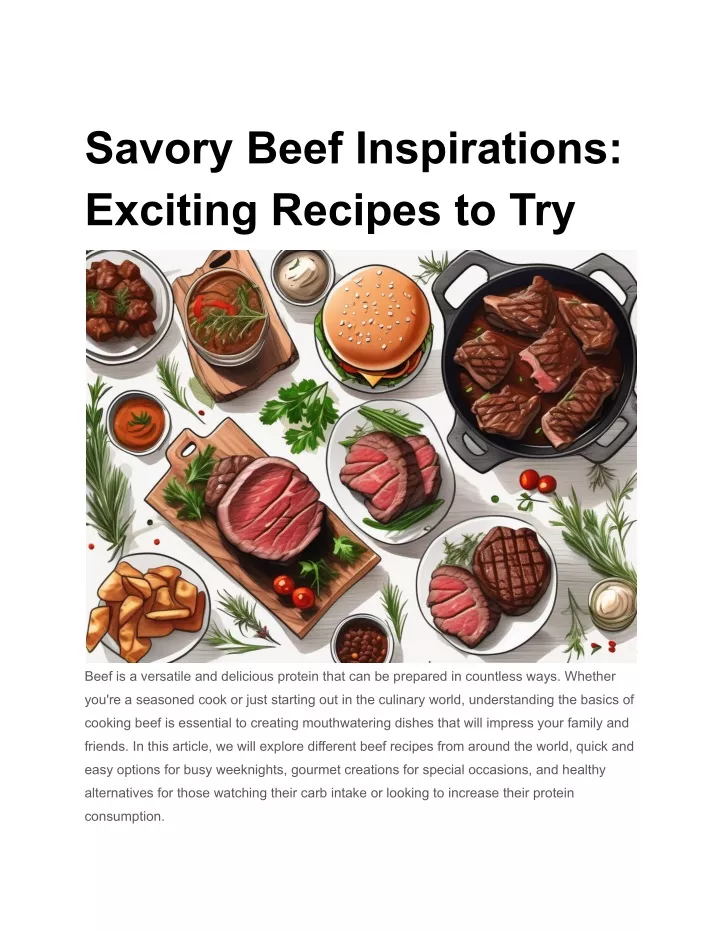 savory beef inspirations exciting recipes to try