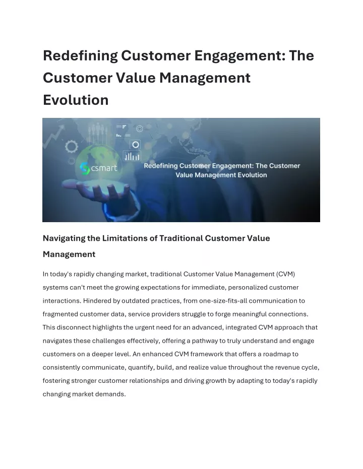 redefining customer engagement the customer value