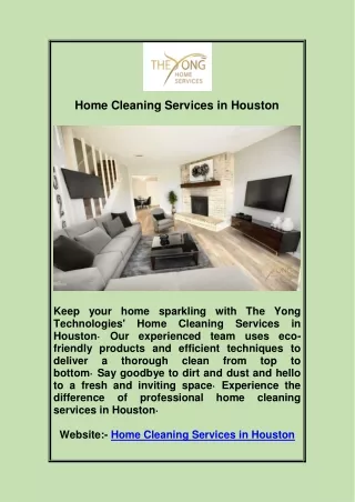 Home Cleaning Services in Houston