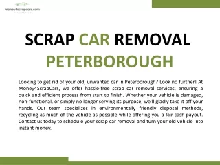 Scrap car removal Peterborough