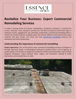 Revitalize Your Business Expert Commercial Remodeling Services
