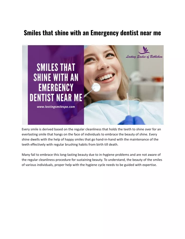smiles that shine with an emergency dentist near