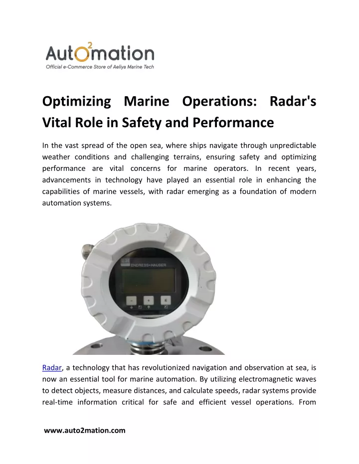 optimizing marine operations radar s vital role