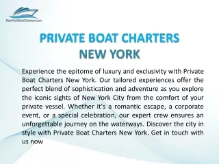 Private Boat Charters New YorK