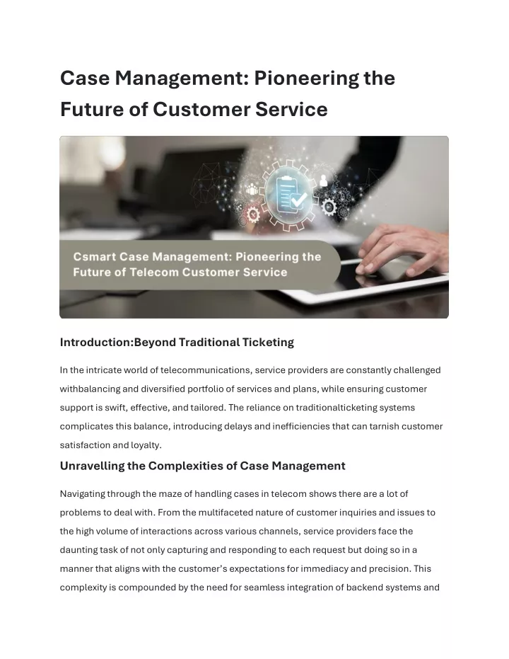 case management pioneering the future of customer