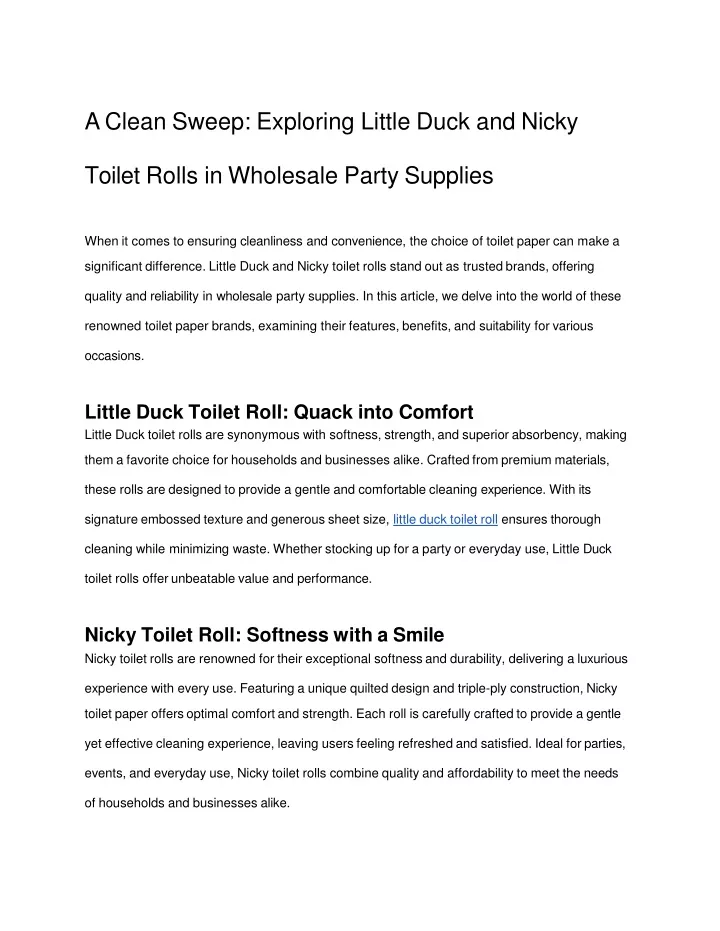 a clean sweep exploring little duck and nicky