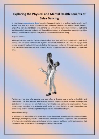 exploring the physical and mental health benefits