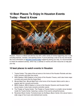 Discover Exciting Houston Events Today!