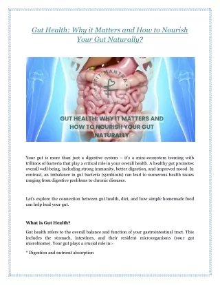Gut Health: Why it Matters and How to Nourish Your Gut Naturally?