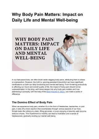 Why Body Pain Matters_ Impact on Daily Life and Mental Well-being