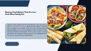 Mexican Food Options That Are Low-Carb When Eating Out