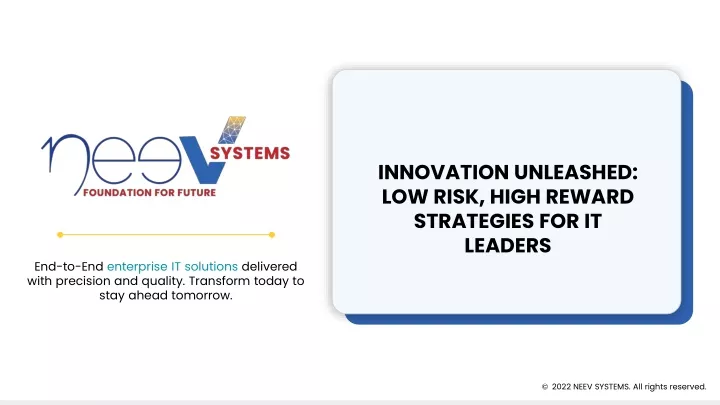 innovation unleashed low risk high reward strategies for it leaders