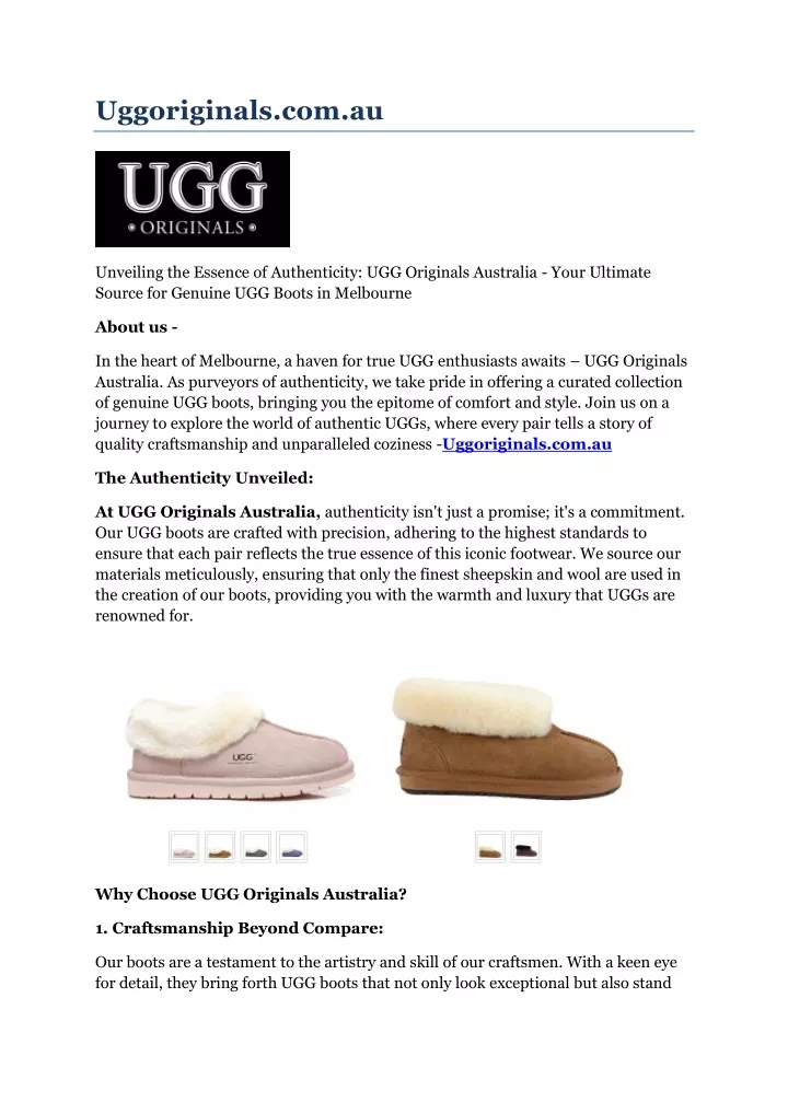 uggoriginals com au