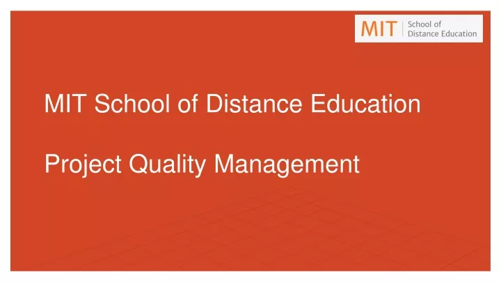 mit school of distance education