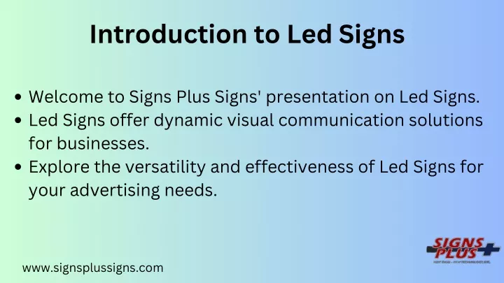 introduction to led signs