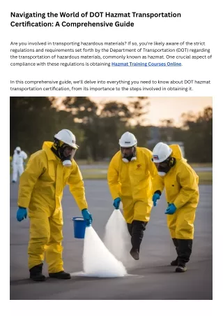 navigating the world of dot hazmat transportation