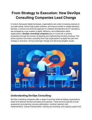 From Strategy to Execution How DevOps Consulting Companies Lead Change