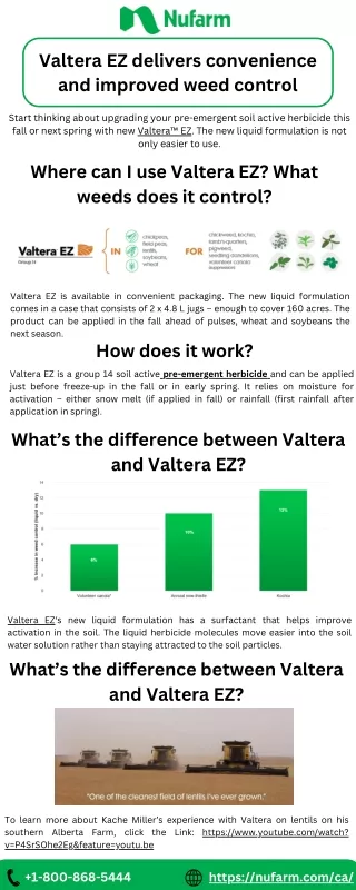 Valtera EZ delivers convenience and improved weed control