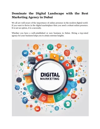 Dominate the Digital Landscape with the Best Marketing Agency in Dubai