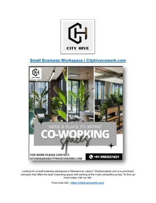 Small Business Workspace | Cityhivecowork.com