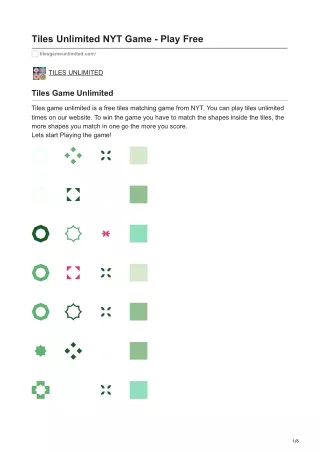 tilesgameunlimited.com-Tiles Unlimited NYT Game - Play Free