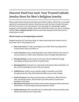 Your Trusted Catholic Jewelry Store for Men's Religious Jewelry