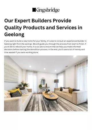 Our Expert Builders Provide Quality Products and Services in Geelong