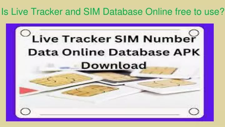 is live tracker and sim database online free