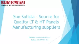 Sun Solista - Source for Quality LT & HT Panels Manufacturing  suppliers