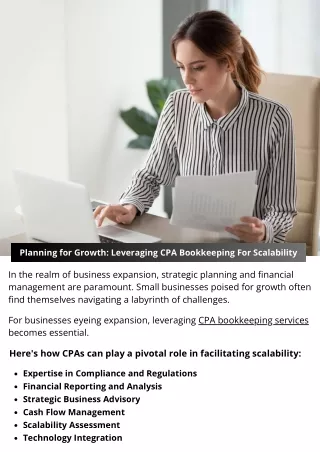 Planning for Growth: Leveraging CPA Bookkeeping For Scalability