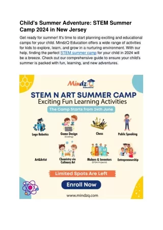 Best STEM Summer camp for your child