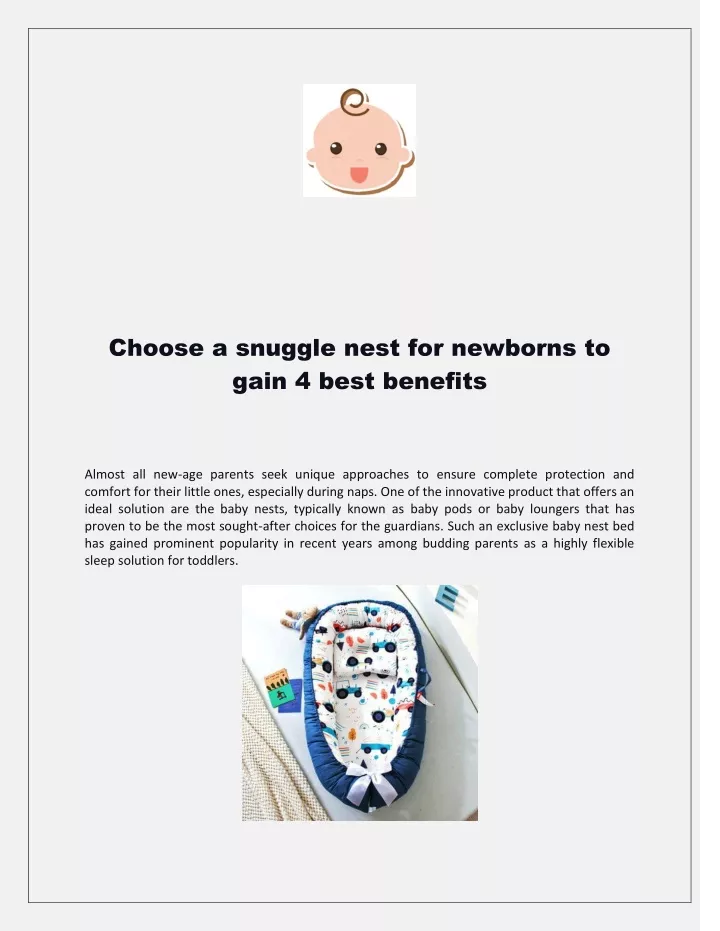 choose a snuggle nest for newborns to gain 4 best