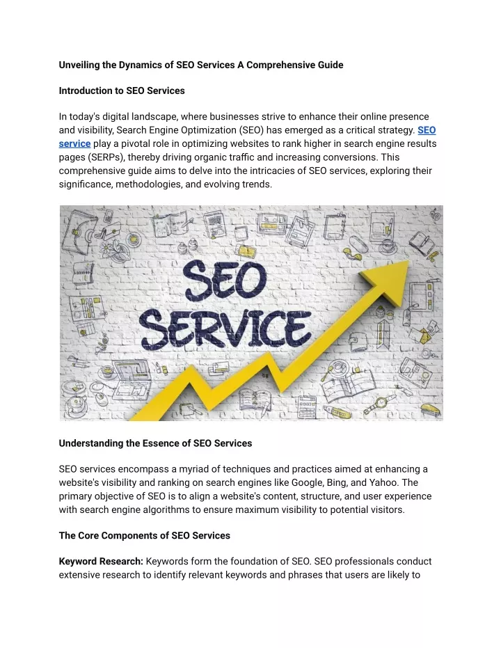 unveiling the dynamics of seo services