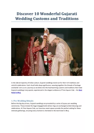Discover 10 Wonderful Gujarati Wedding Customs and Traditions