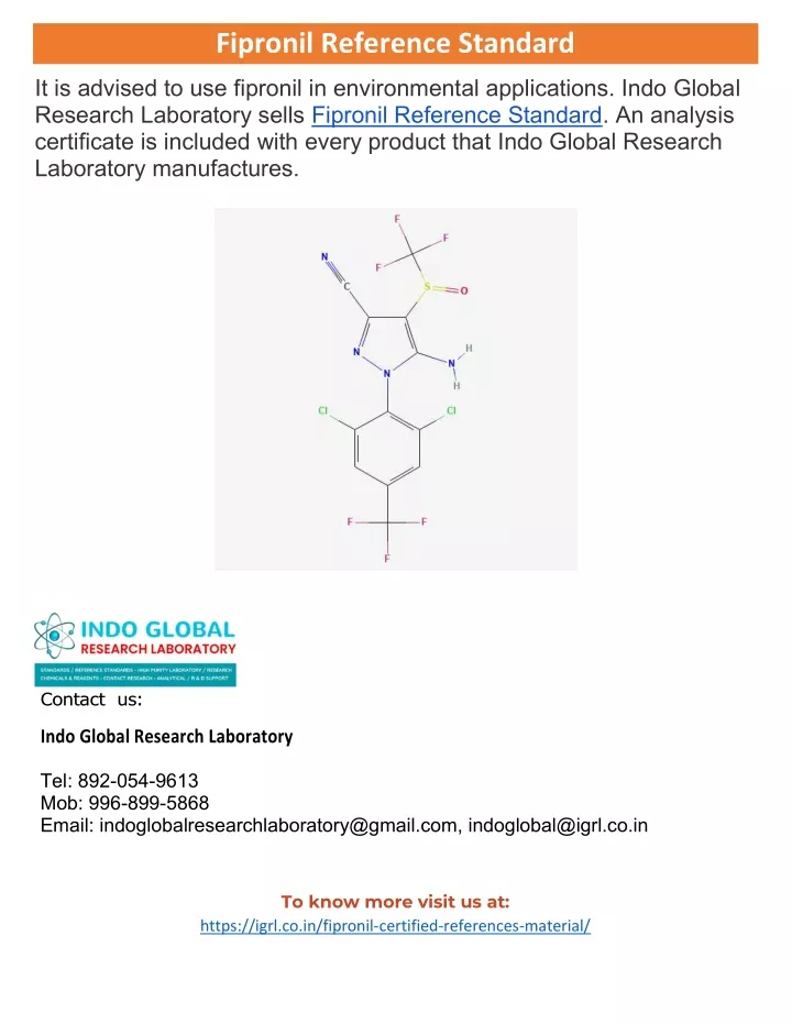 fipronil reference standard