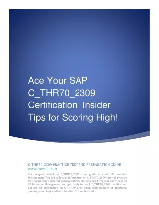 Ace Your SAP C_THR70_2309 Certification: Insider Tips for Scoring High!