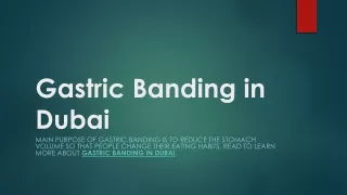 Gastric Banding in Dubai