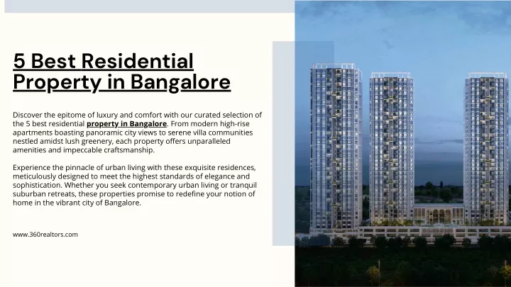 5 best residential property in bangalore