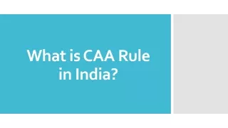 What is CAA Rule in India
